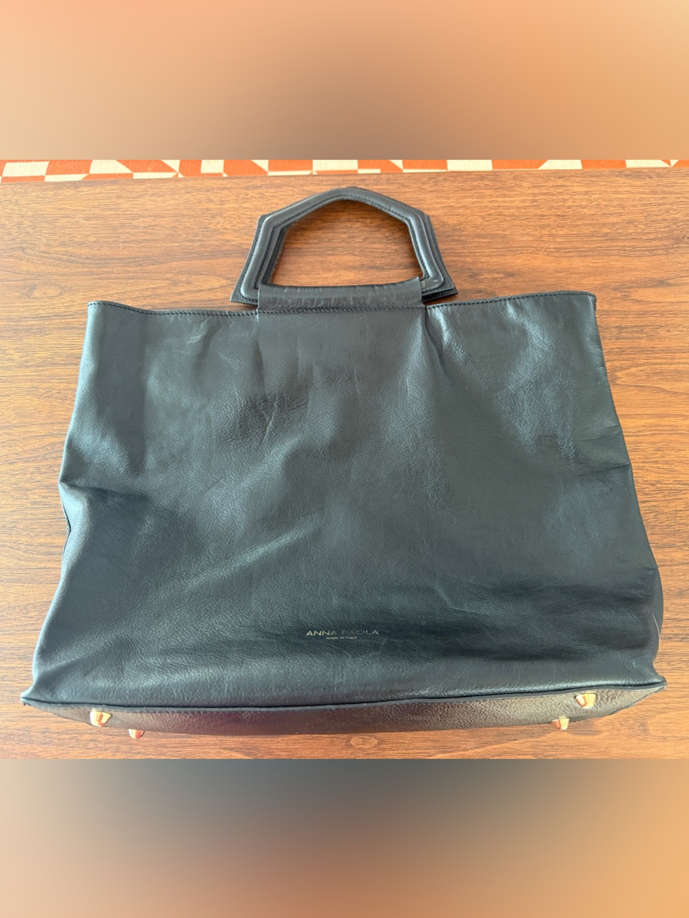 Anna Paola Italian Leather Convertible Tote - Picture 8 of 14